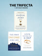 Three book covers by David McKnight on a light blue background